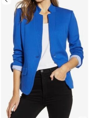 Gibson Cobalt Blue Open-Front Tailored Blazer